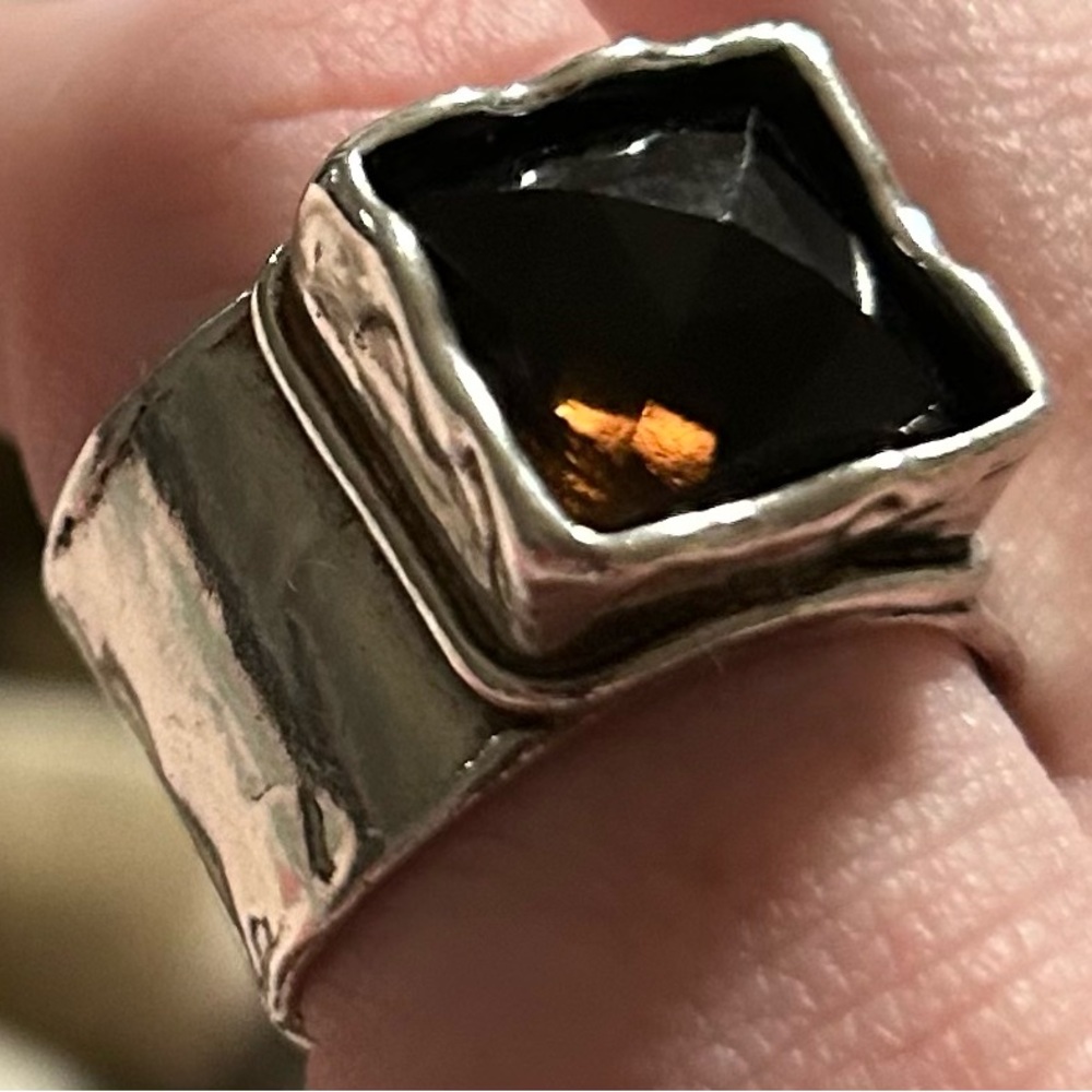 SILPADA Sterling Silver 925 Smokey Quartz Dusk Till Dawn Ring Size 7
